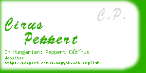 cirus peppert business card